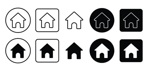 Flat vector illustration of home icon isolated on white background, house ui ux web symbol