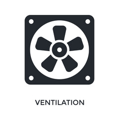 Ventilation Icon Glyph Style. Vector Illustration For Graphic Design