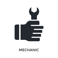 Mechanic Icon Glyph Style. Vector Illustration For Graphic Design