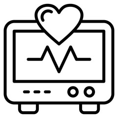 Ecg Monitor Icon Element For Design