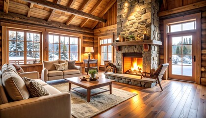 Naklejka premium Cabin Interior Warmth