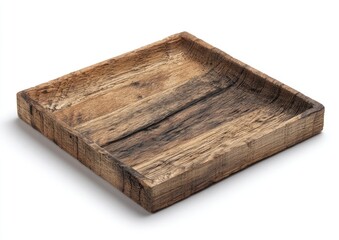 Square wooden tray, rustic, light brown, simple design
