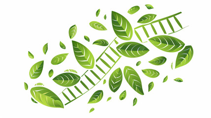 Nature logo with leaves and DNA strand, International Day for Biological Diversity May 22, vector design isolated on white