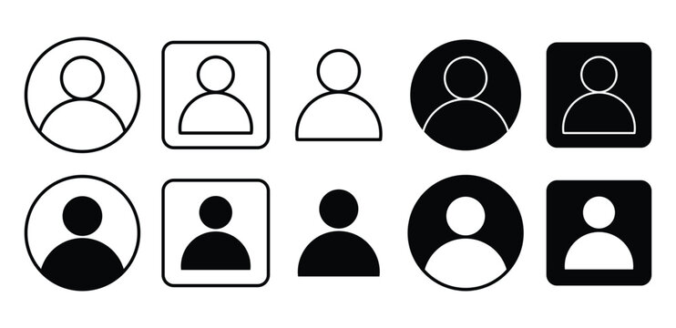 Flat vector illustration of user person icon isolated, profile symbol