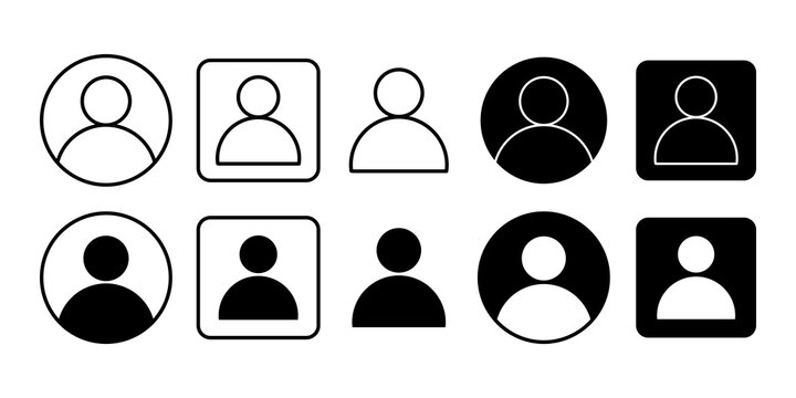 Flat vector illustration of user person icon isolated, profile symbol