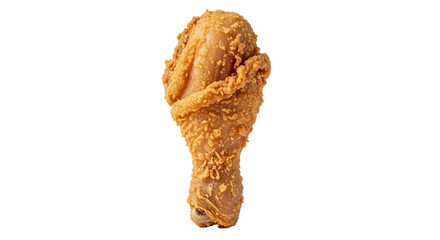 Crispy fried chicken drumstick on a clean white background, perfect for food and restaurant advertising projects ready to eat chicken leg isolated