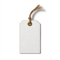 Blank rectangular price tag with jute string