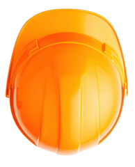 Bright orange safety helmet isolated on transparency background