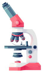 colorful illustration of laboratory microscope with modern design