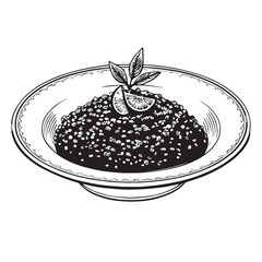 black risotto  Silhouette Vector, High Quality Illustration on White Background