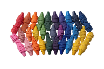 Colorful crayons arranged in a tight pattern