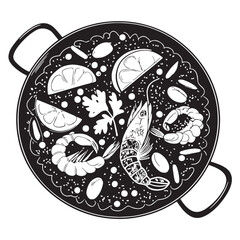 black paellaquality  Silhouette Vector, High Quality Illustration on White Background
