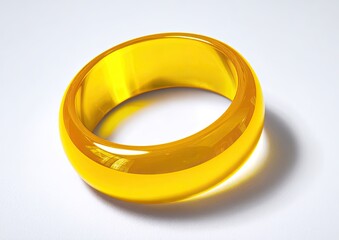 A glossy, golden yellow ring, smooth and rounded