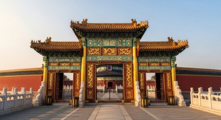 Fototapeta premium Temple gate in beijing, china