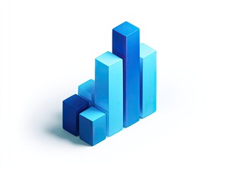 3D bar graph, light blue tones, isometric view