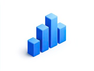 3D bar graph, isometric view, light blue