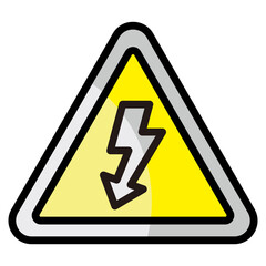 High Voltage  Icon Element For Design