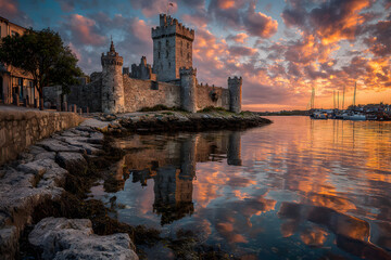 Blackrock Castle and observarory in Cork at sunset, reland