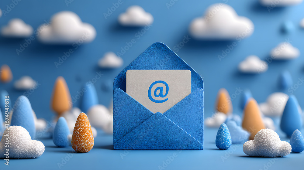 Poster new email notification concept for business e-mail cmmunication and digital maketing. inbox receivin