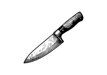 Chef Knife hand drawn sketch vector illustration