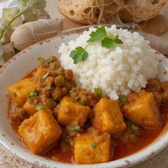 Hot and spicy paneer masala or paneer curry