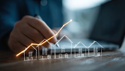 Growth Concept with Hands and Graphic Overlay