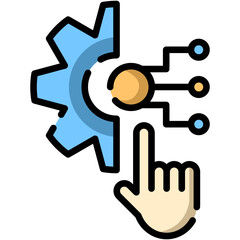 Digital Transformation Lineal Color Icon