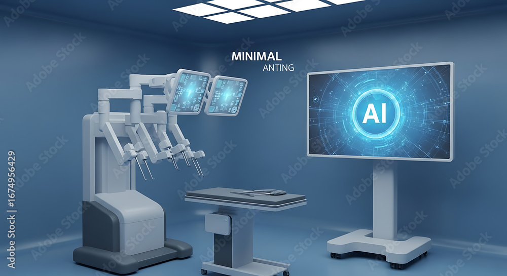 Aufkleber robotic surgery system with ai display in a sterile operating room environment for advanced medical 