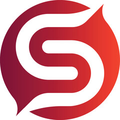 Abstract S Logo in a Gradient Circle