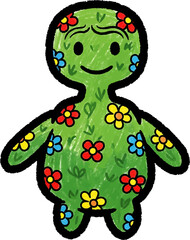 A Gentle Golem Made of Moss and Flowers