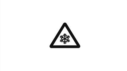Snow Warning Sign for Winter & Safety Themes