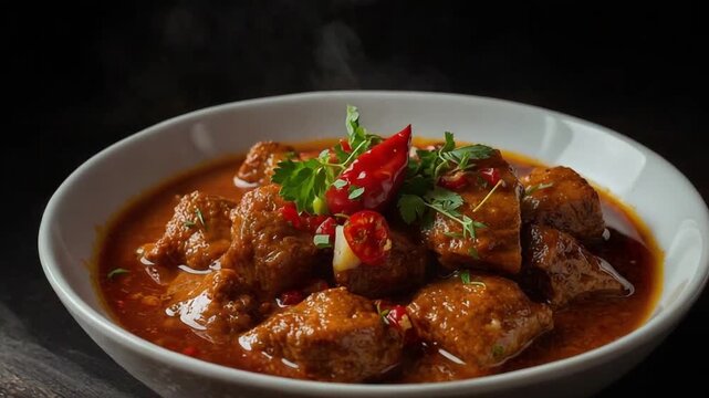 Indonesian Beef Rendang in Spicy Coconut Curry