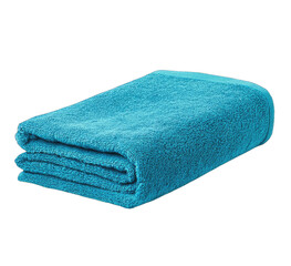 Teal bath towel folded
