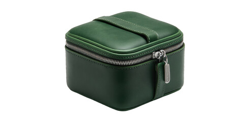 Dark green leather jewelry box