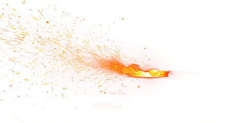 Fiery Metal Sparks and Glowing Embers Trail.