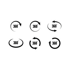360 arrow degree icon vector design template set collection