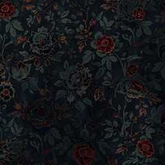 Dark floral damask pattern creates an elegant vintage backdrop  Generative AI 