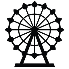 Ferris wheel silhouette amusement park ride