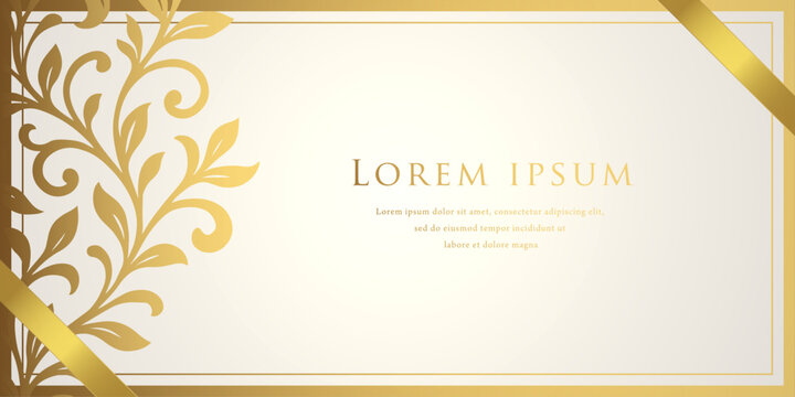 Elegant white and Gold Botanical Frame Background