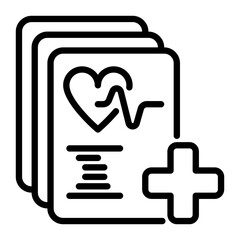 Medical Report icon, line icon style
