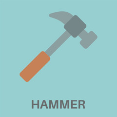 Hammer Simple Style Flat Design Icon