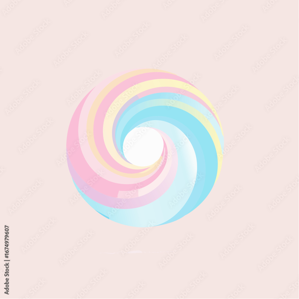 Poster abstract swirling vortex of pastel colors, creating a hypnotic and visually appealing circular desig