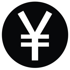 Obraz premium Yen symbol black circle currency finance
