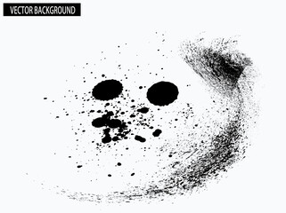 dust isolated on white background, with clipping path , a burst of black sand. Black grainy texture isolated on white background. Dust overlay. Dark noise granules