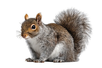 Obraz premium Grey squirrel, side view, alert