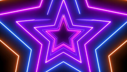 Abstract neon star pattern