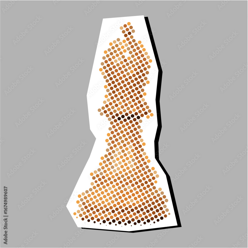Poster bishop chess halftone stipple dotted collage element pointillize in paper torn vector for strategy g
