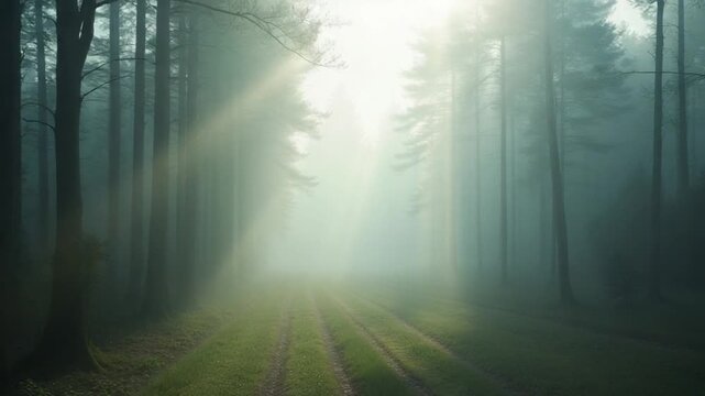 summer fog in the forest