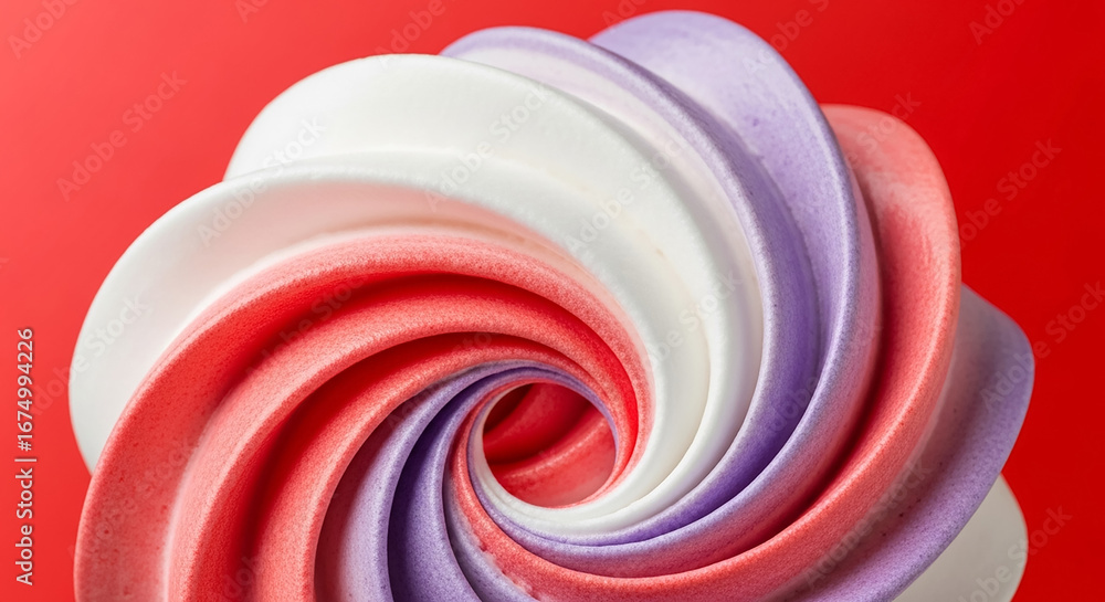 Aufkleber colorful abstract swirl design creating a visually striking image on red background