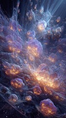 Abstract Fractal Glowing Structures